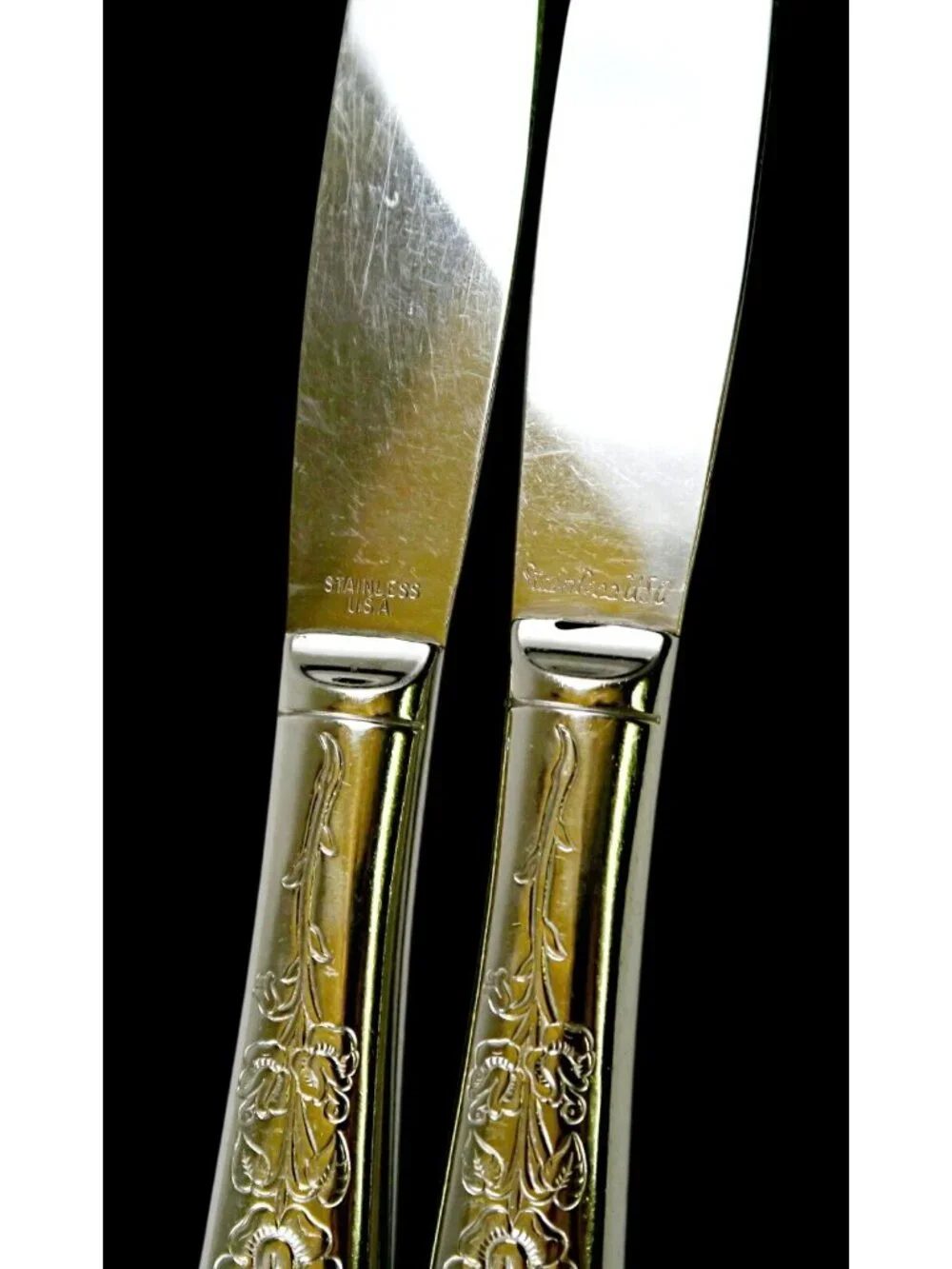 Sears Roebuck Rose Stainless Modern Hollow Knives (Set of 8) 8 5/8